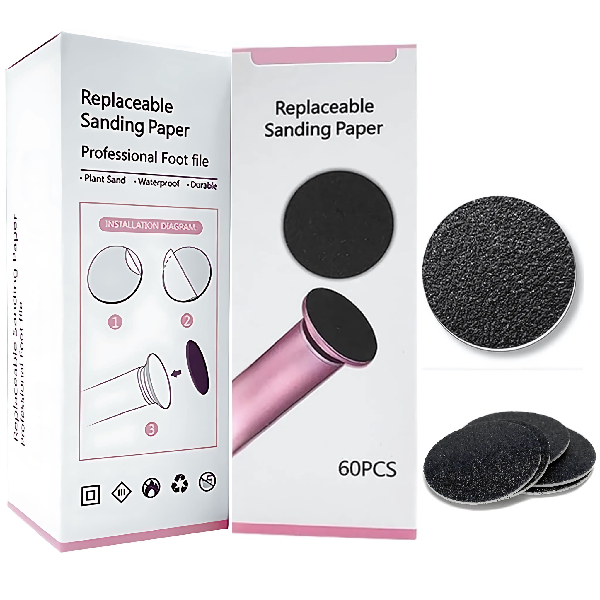 60-Pack Premium Sandpaper Discs - Dr.Heel™
